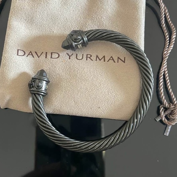 David Yurman 7mm Blackened Aluminum Renaissance Cable Bracelet, Size Medium - Picture 3 of 10